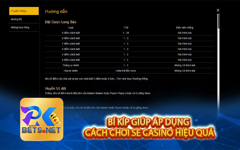 bi kip giup ap dung cach choi se casino hieu qua