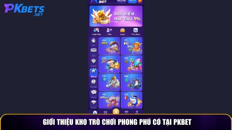 Giới thiệu kho trò chơi phong phú có tại PKBET